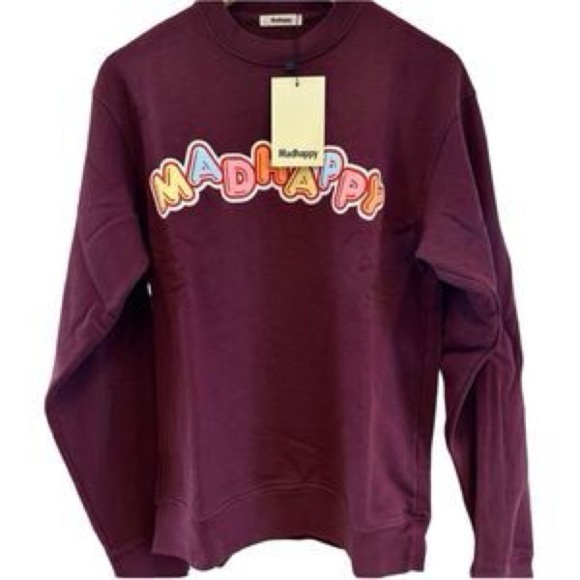 MADHAPPY Crush Universal Crewneck in Port Candy Block Letters | Wine | NEW/NWT♥️ - Picture 9 of 11